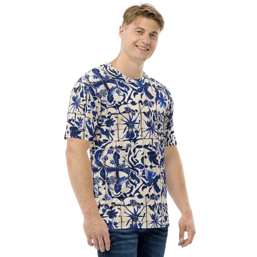 Cobalt Delft on Men's Crew Neck T-Shirt — Right
