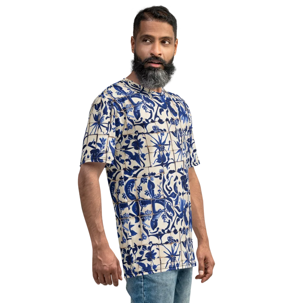 Cobalt Delft on Men's Crew Neck T-Shirt — Right