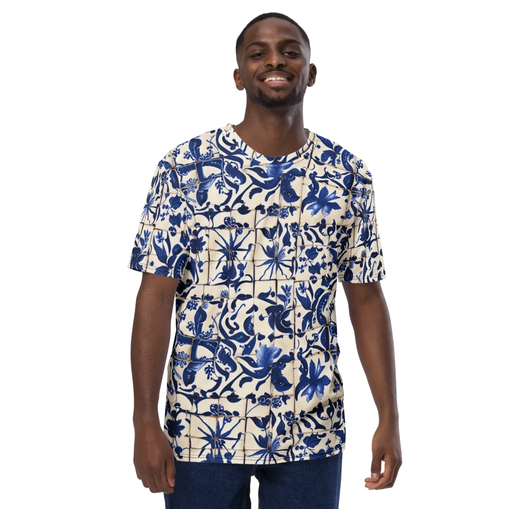 Cobalt Delft on Men's Crew Neck T-Shirt — Front