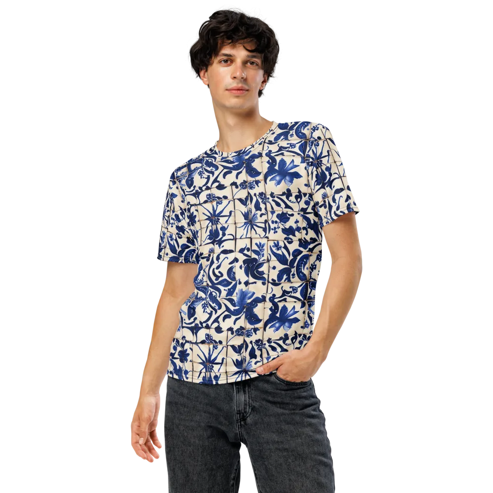 Cobalt Delft on Men's Crew Neck T-Shirt — Front