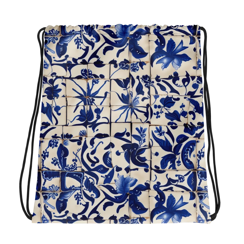 Cobalt Delft on Drawstring Bag — Photo
