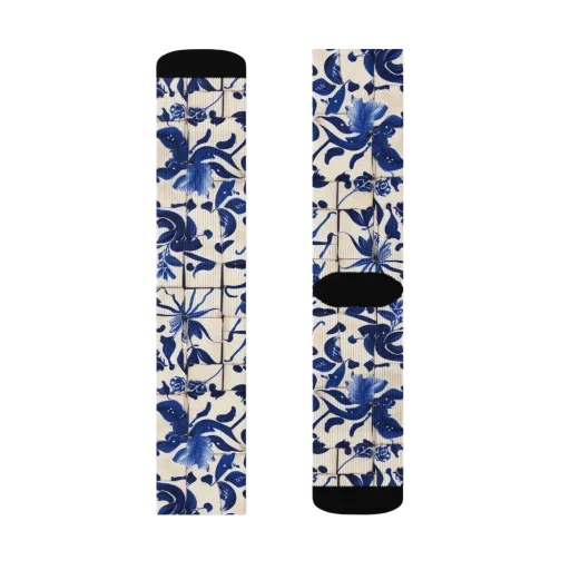 Cobalt Delft on a Socks