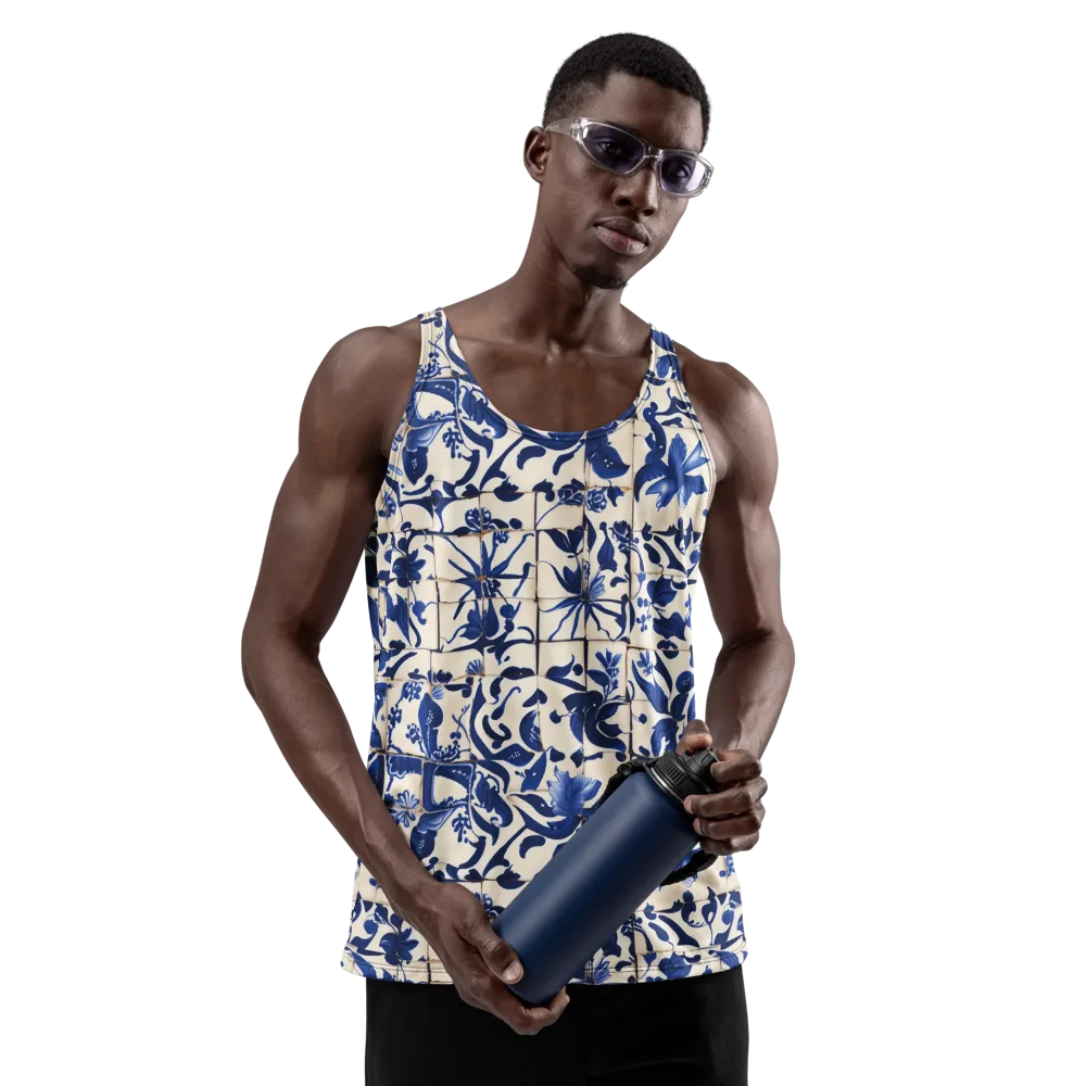Cobalt Delft on Men's Tank Top — Front