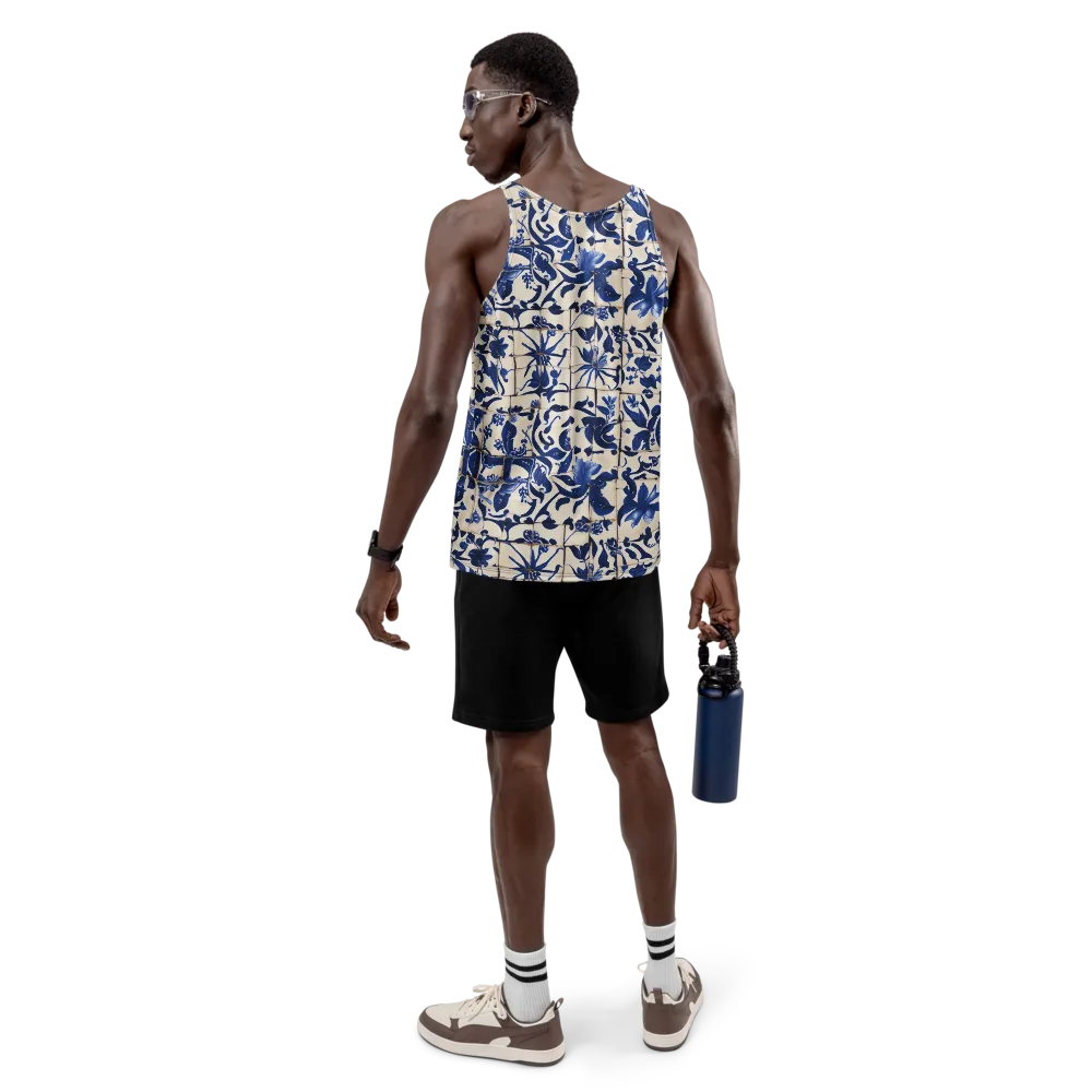 Cobalt Delft on Men's Tank Top — Back