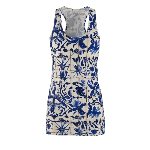 Cobalt Delft on a Racerback Dress