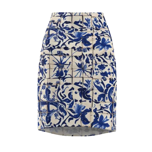 Cobalt Delft on a Pencil Skirt