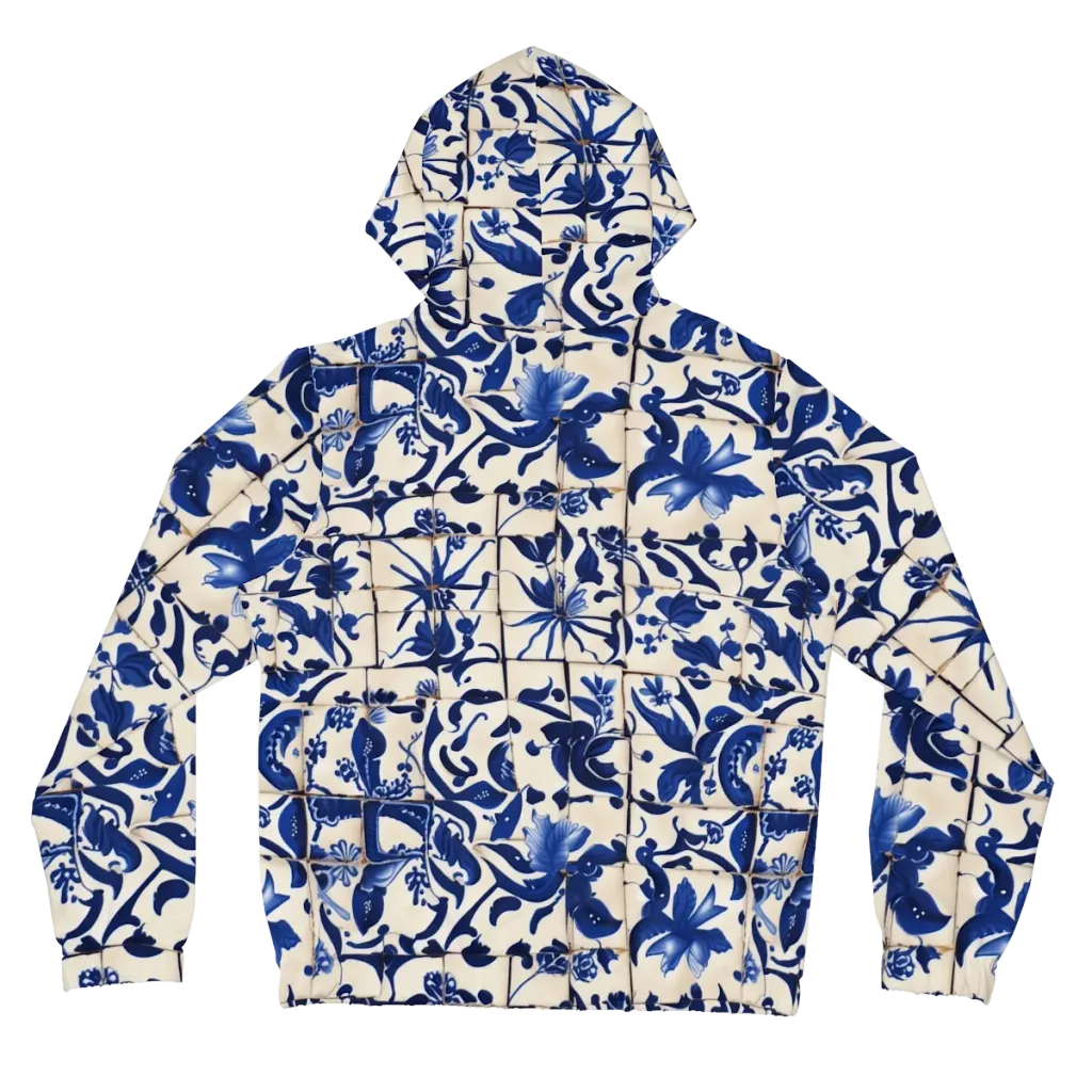 Cobalt Delft on Women's Full-Zip Hoodie — Back