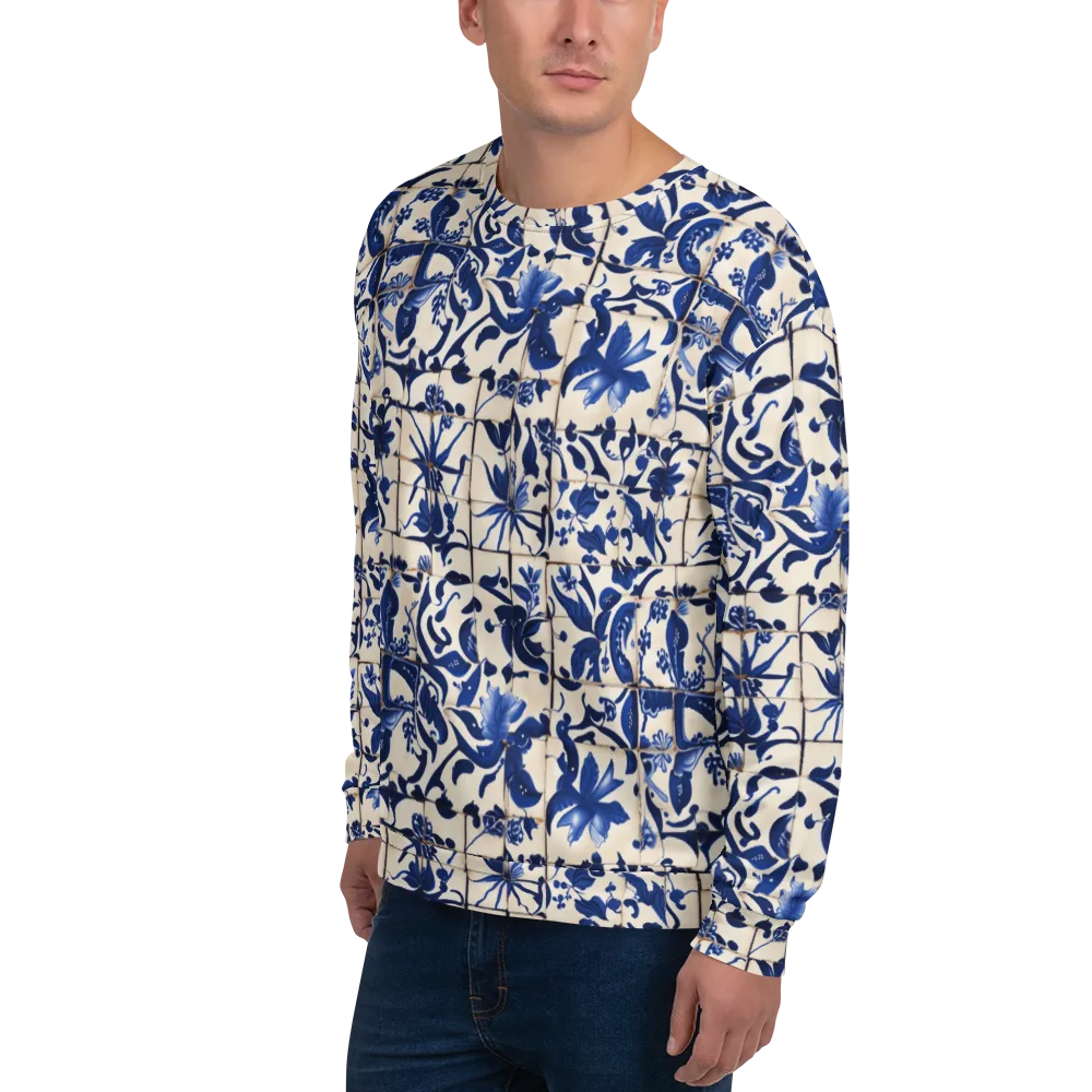 Cobalt Delft on Sweatshirt — Left Front