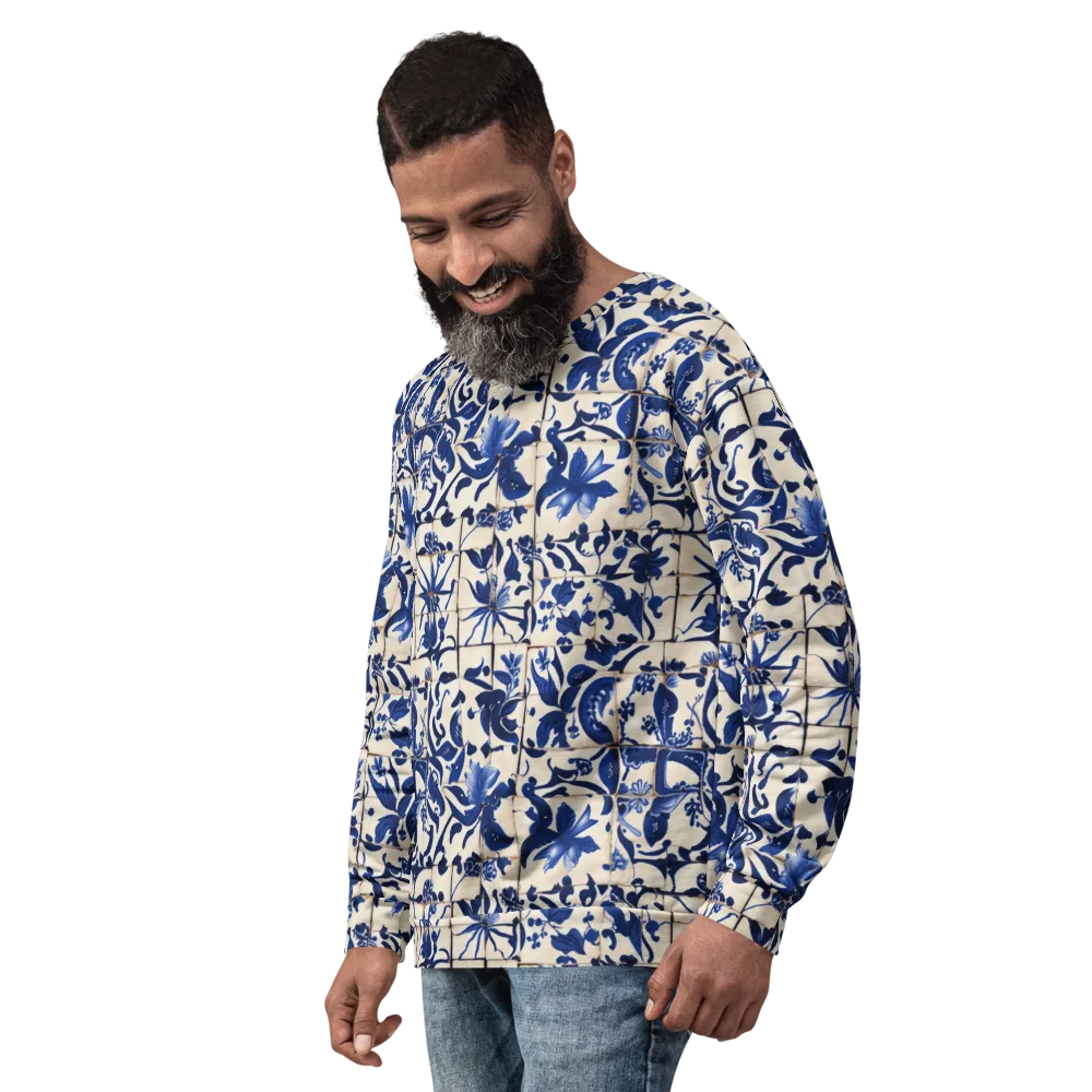 Cobalt Delft on Sweatshirt — Left Front