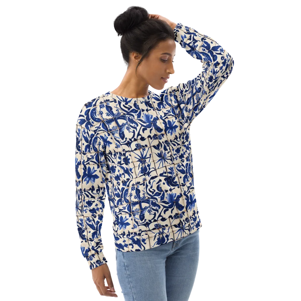 Cobalt Delft on Sweatshirt — Right Front