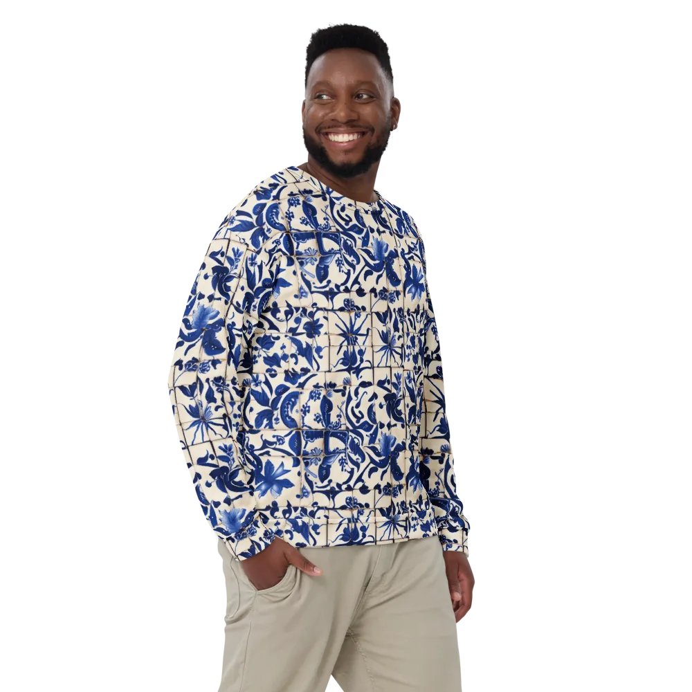 Cobalt Delft on Sweatshirt — Front