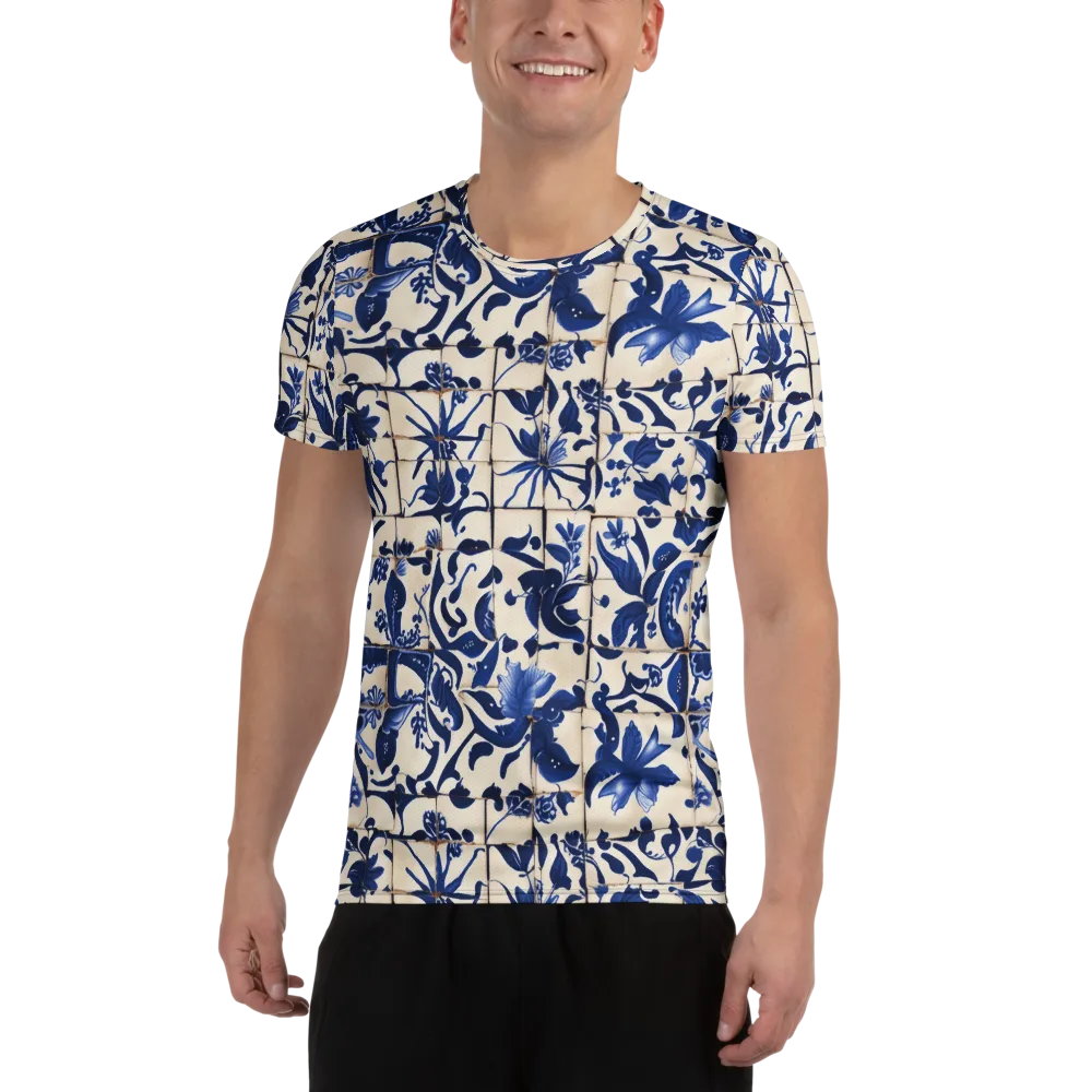 Cobalt Delft on Men's Athletic T-Shirt — Front