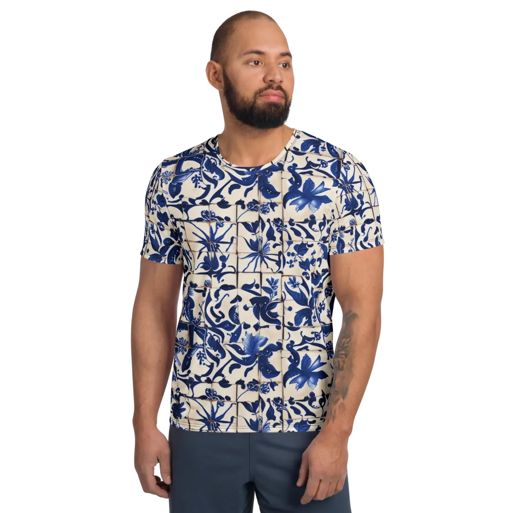 Cobalt Delft on Men's Athletic T-Shirt — Front