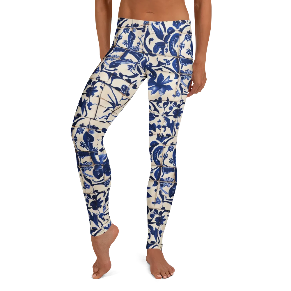 Cobalt Delft on Leggings — Front