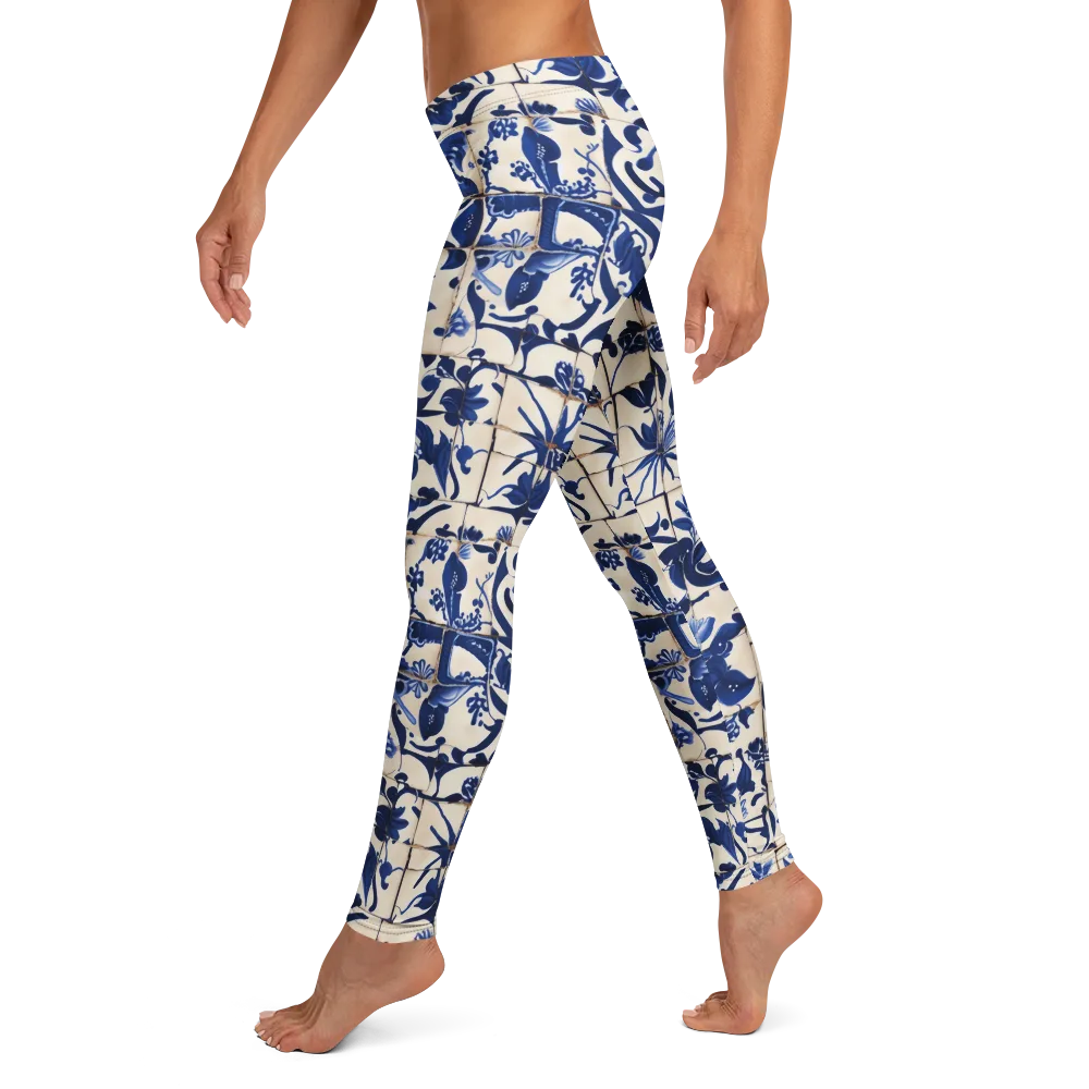 Cobalt Delft on Leggings — Left