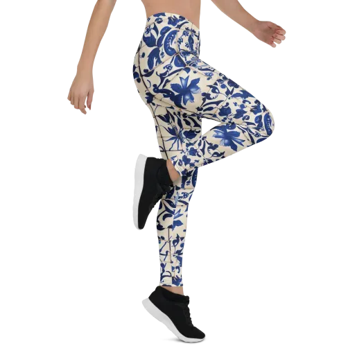 Cobalt Delft on a Leggings