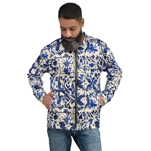 Cobalt Delft on a Bomber Jacket