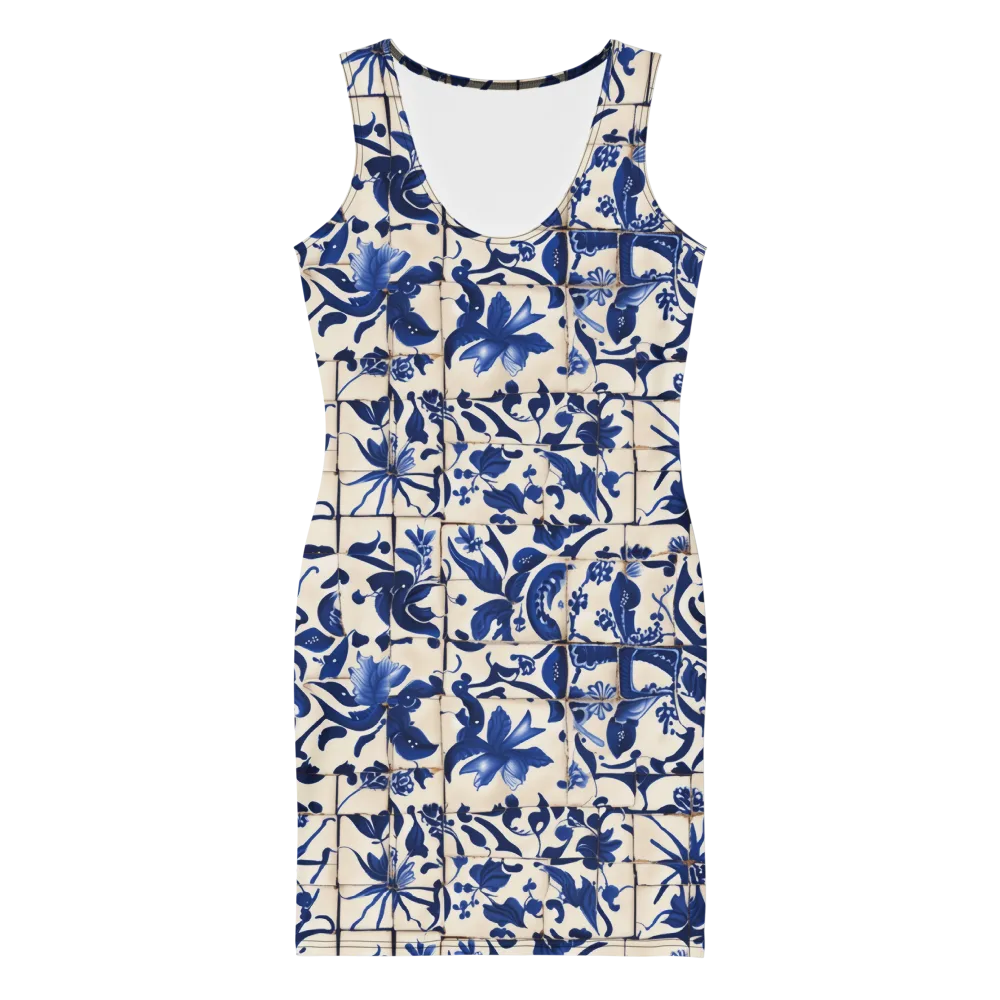 Cobalt Delft on Bodycon Dress — Front