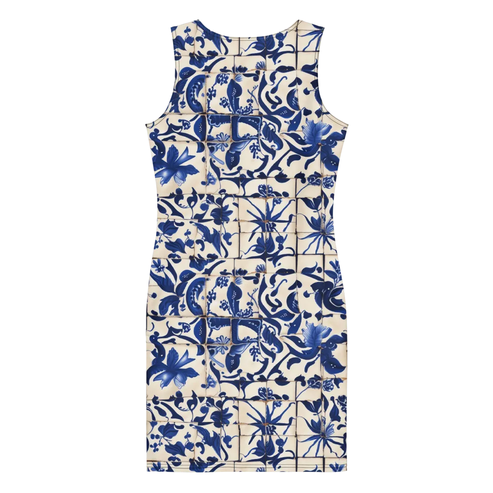 Cobalt Delft on Bodycon Dress — Back