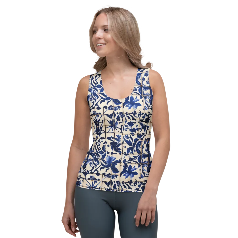 Cobalt Delft on Women's Tank Top — Front