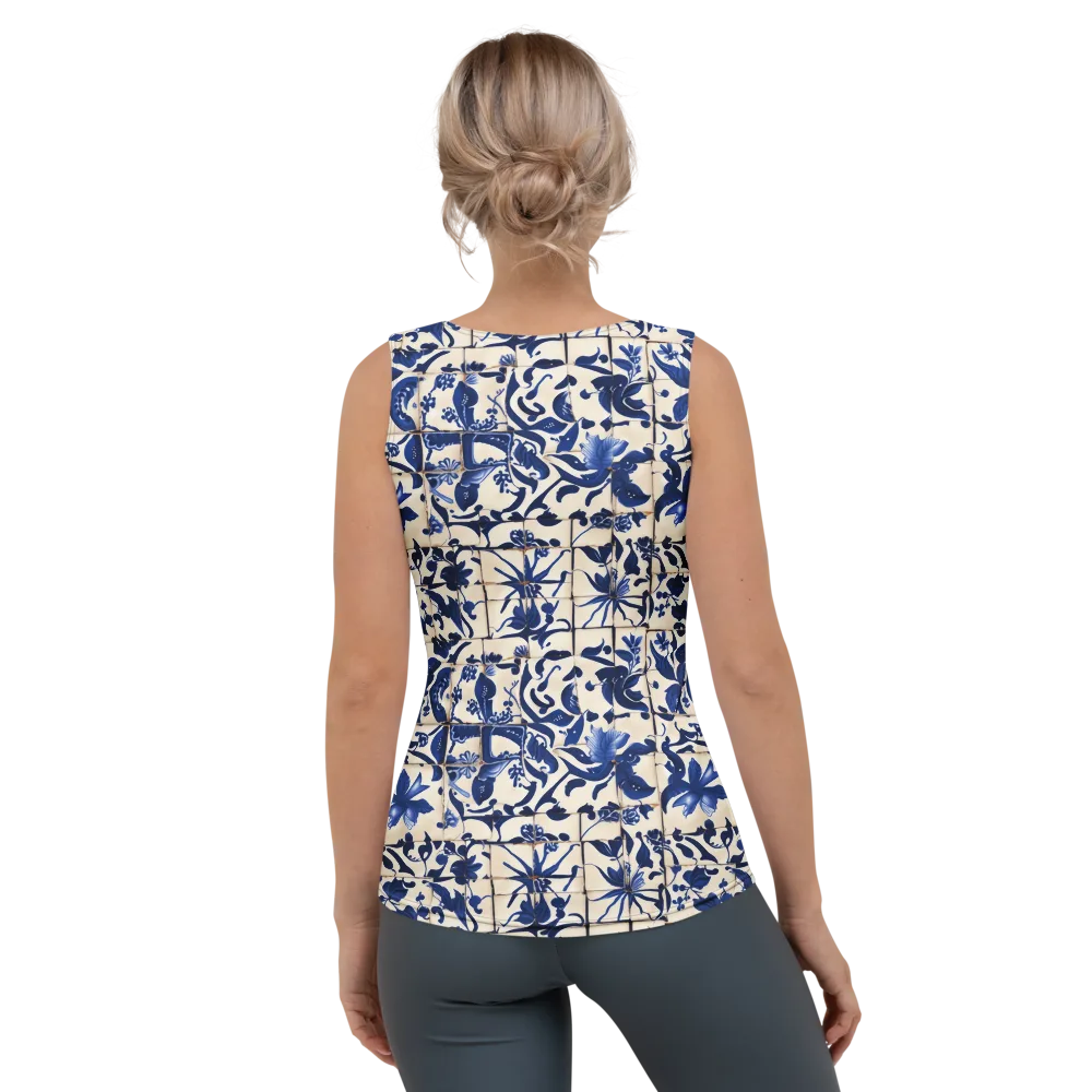 Cobalt Delft on Women's Tank Top — Back