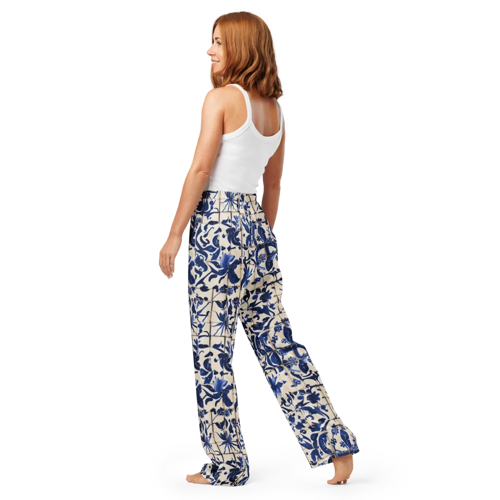 Cobalt Delft on Women's Pajama Pants — Back