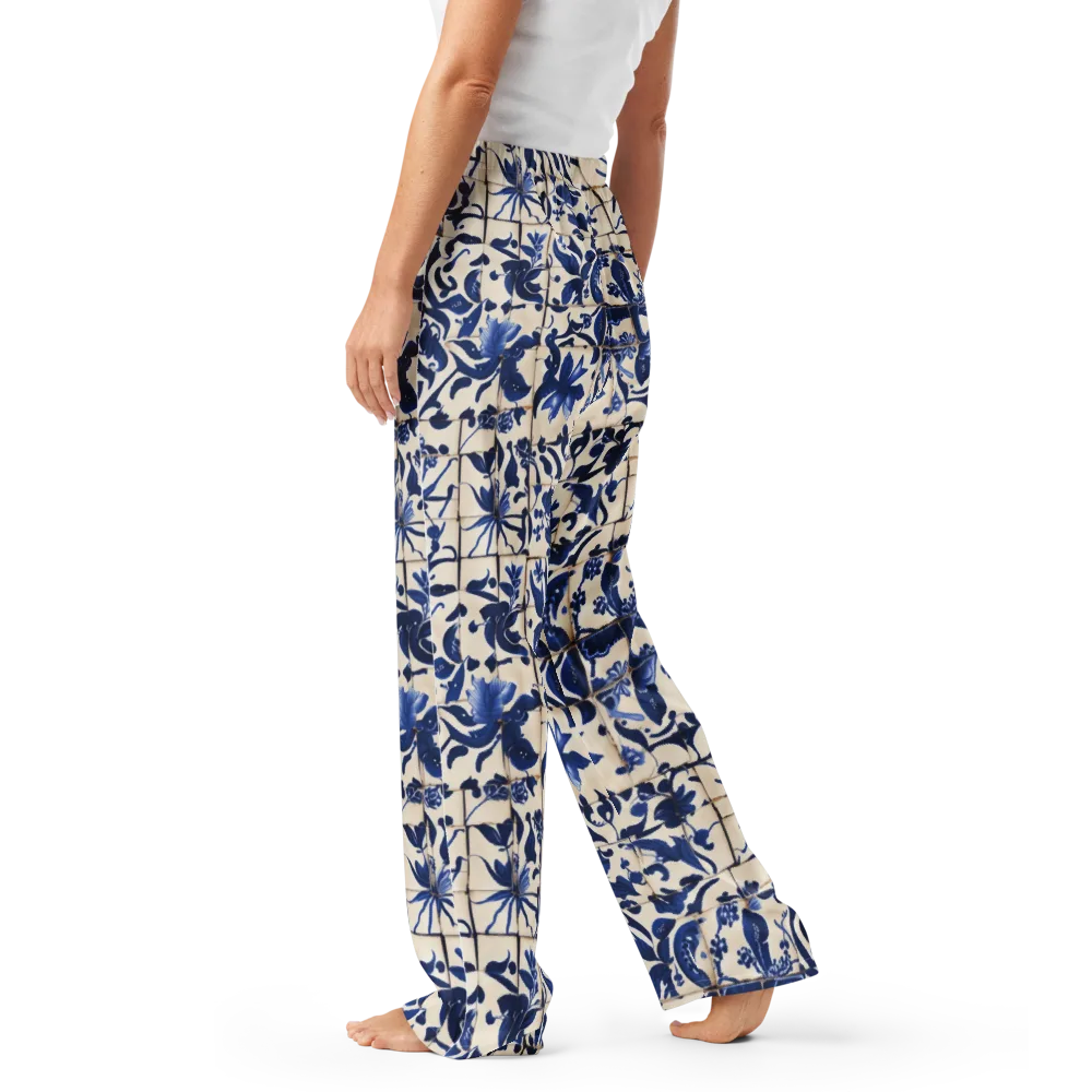 Cobalt Delft on Women's Pajama Pants — Left