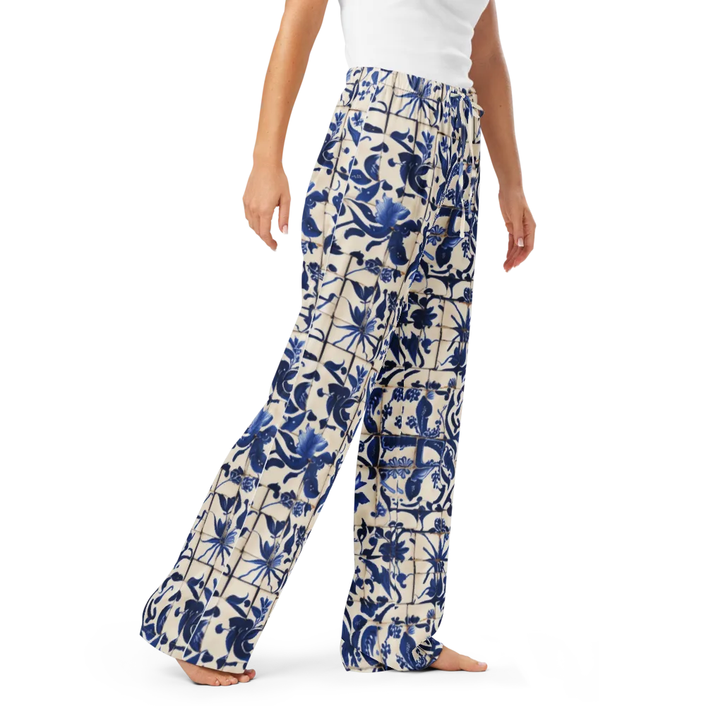 Cobalt Delft on Women's Pajama Pants — Right Front