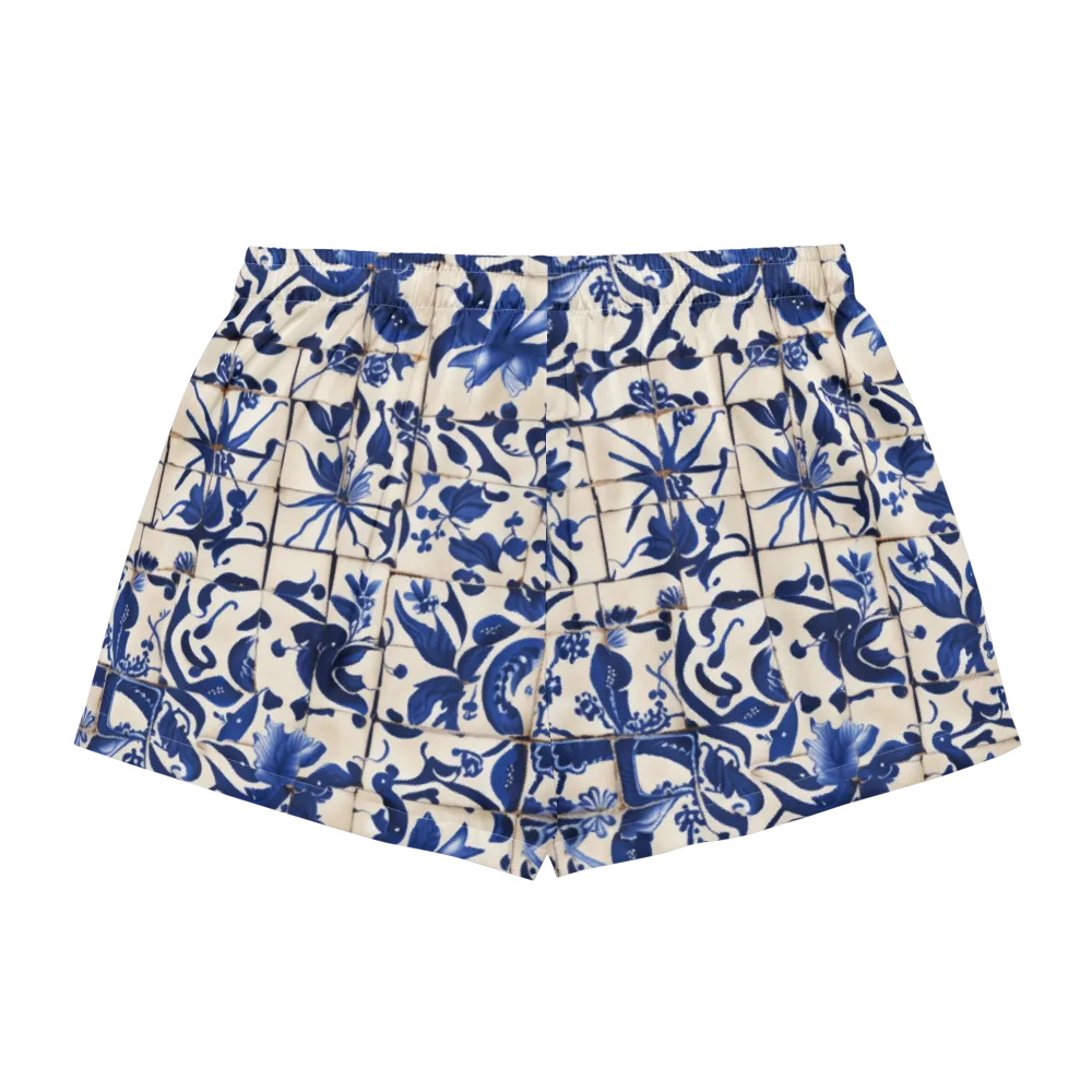 Cobalt Delft on Women's Pajama Shorts — Back