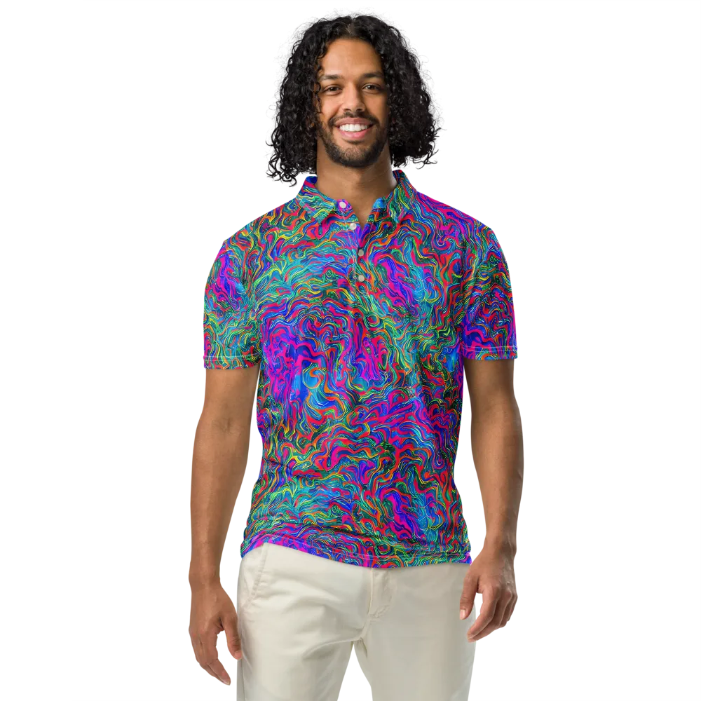 Electric Marmalade on Men's Slim Fit Polo Shirt — Front