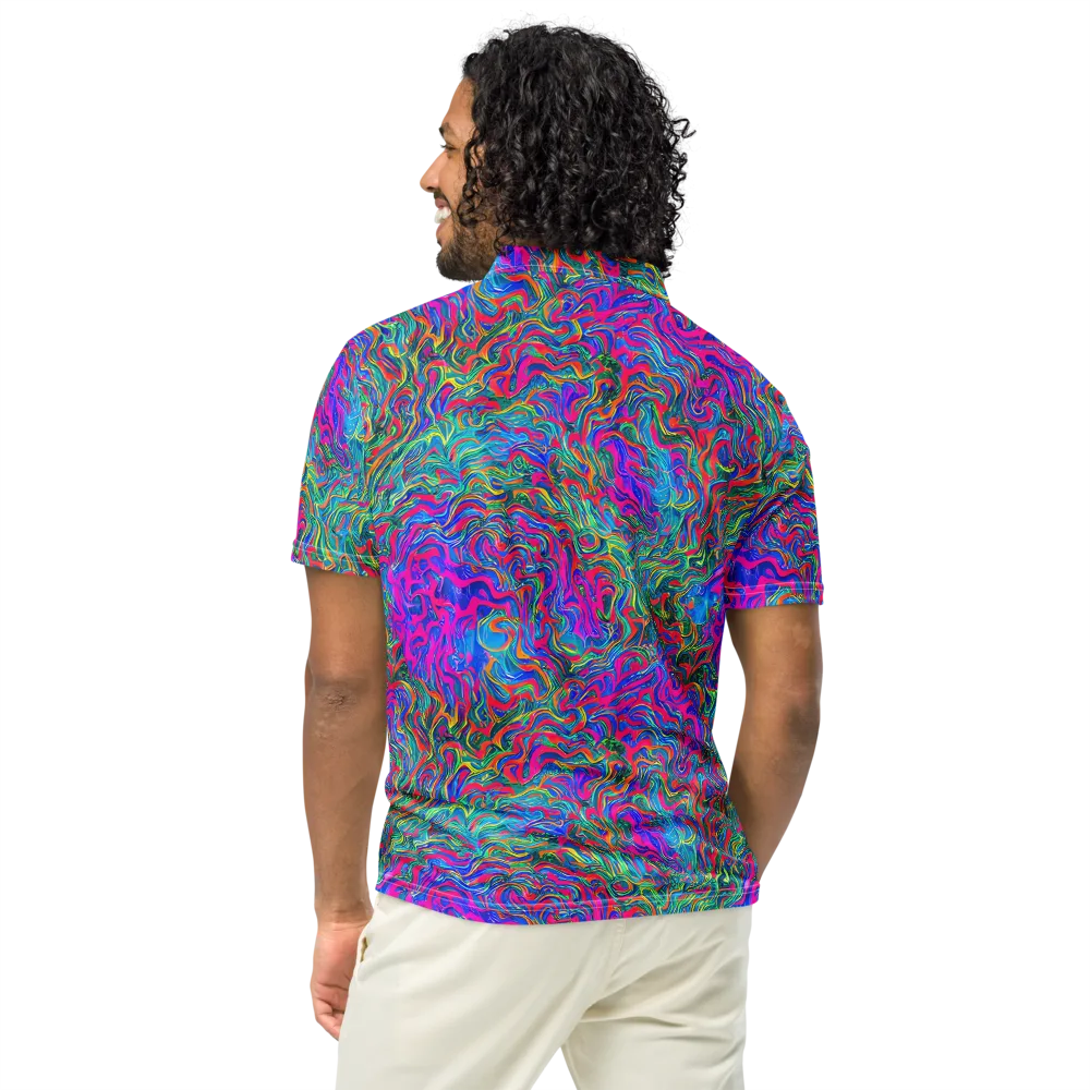 Electric Marmalade on Men's Slim Fit Polo Shirt — Back