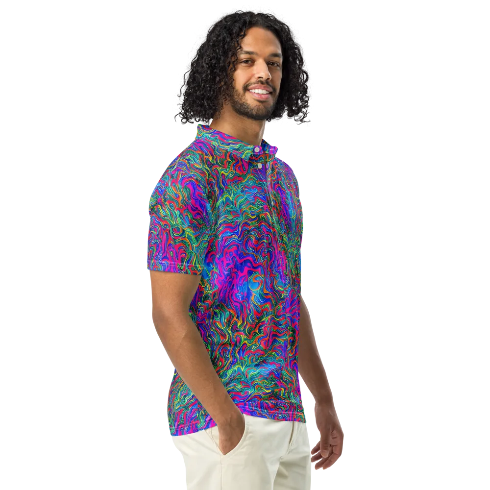 Electric Marmalade on Men's Slim Fit Polo Shirt — Right Front