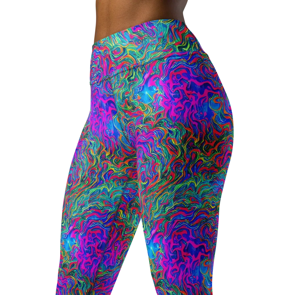 Electric Marmalade on Yoga Leggings — Left Front