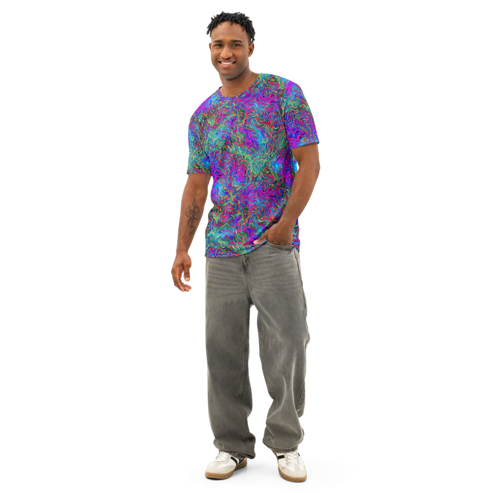 Electric Marmalade on Men's Cotton Crew Neck T-Shirt — Front