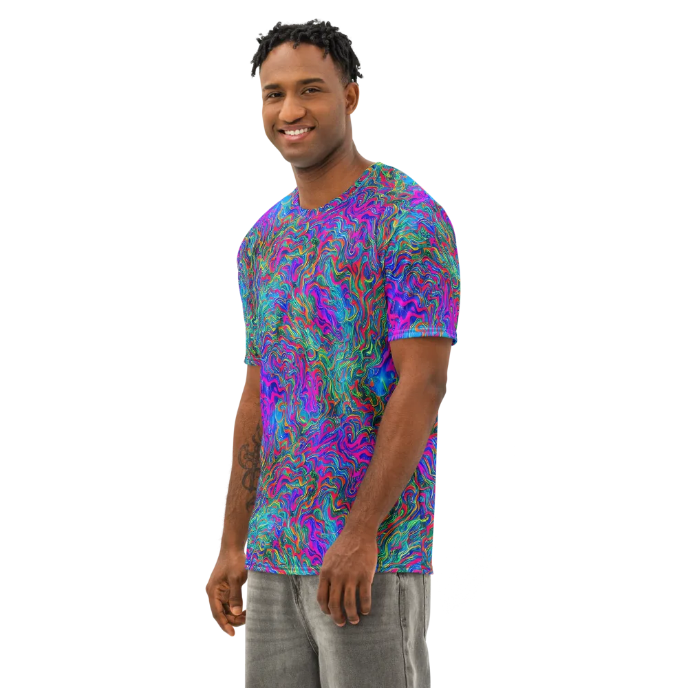 Electric Marmalade on Men's Cotton Crew Neck T-Shirt — Left Front