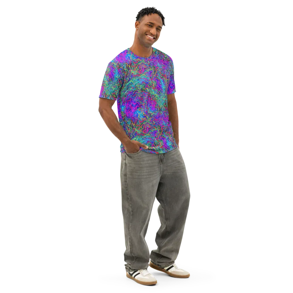 Electric Marmalade on Men's Cotton Crew Neck T-Shirt — Right Front