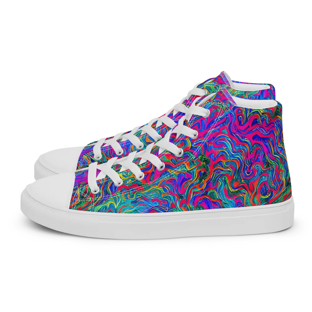 Electric Marmalade on Men's High Top Canvas Shoes — Left