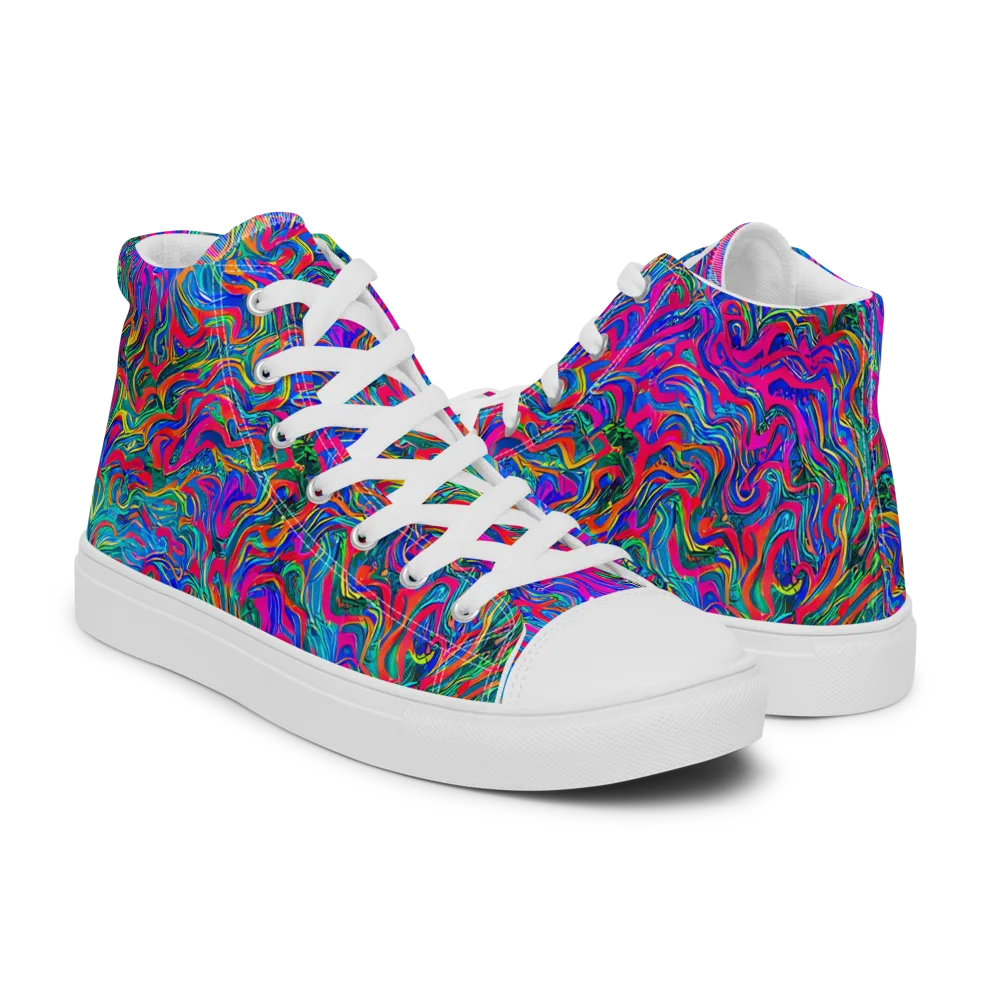 Electric Marmalade on Men's High Top Canvas Shoes — Right