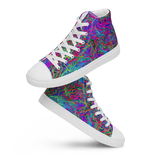 Electric Marmalade on a Men's High Top Canvas Shoes