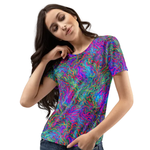Electric Marmalade on a Women's Crew Neck T-Shirt
