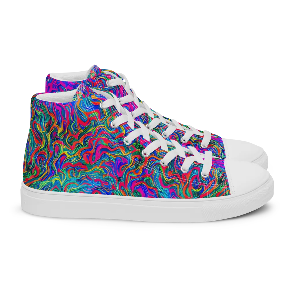 Electric Marmalade on Women's High Top Canvas Shoes — Right