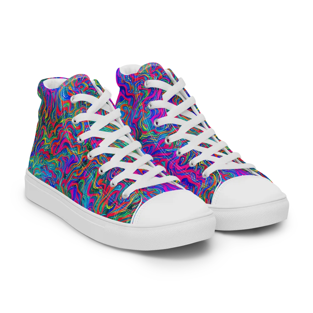 Electric Marmalade on Women's High Top Canvas Shoes — Right Front
