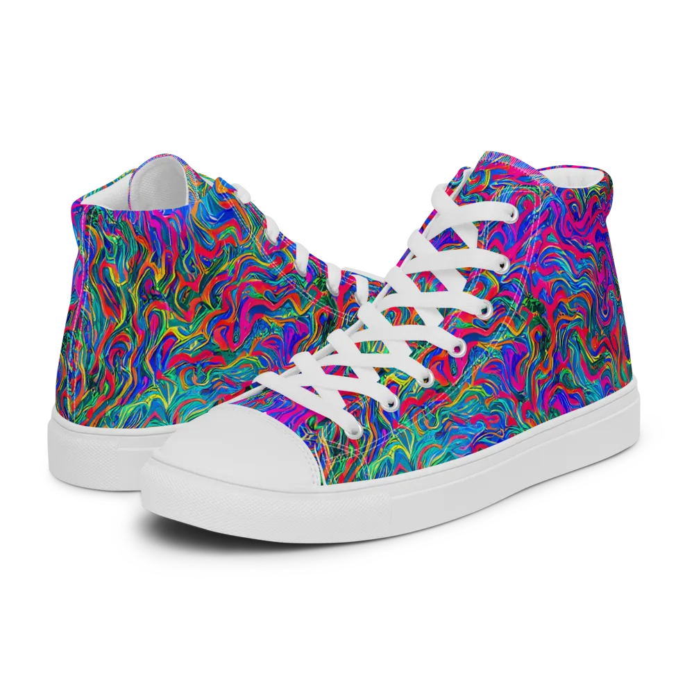 Electric Marmalade on Women's High Top Canvas Shoes — Left