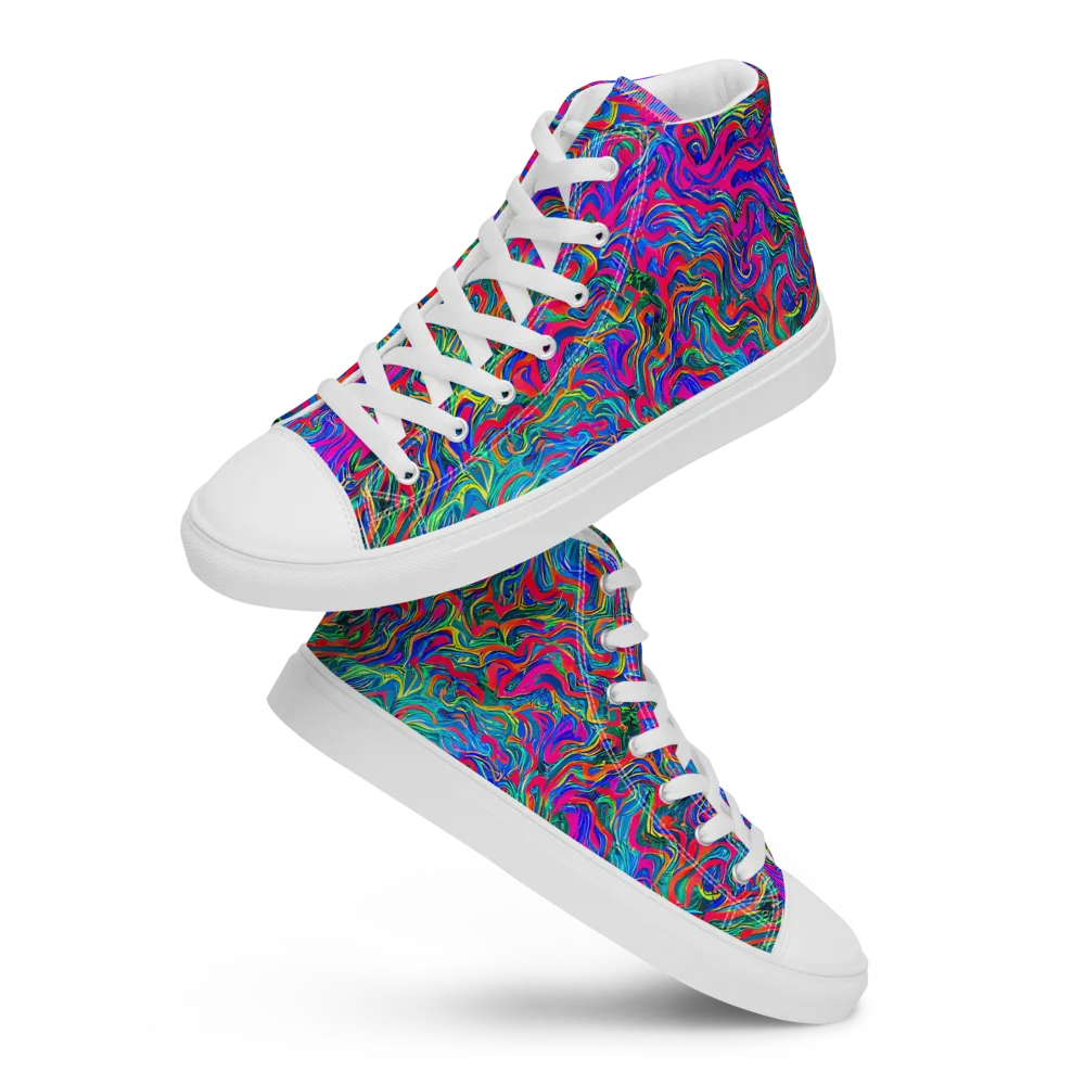 Electric Marmalade on Women's High Top Canvas Shoes — Front