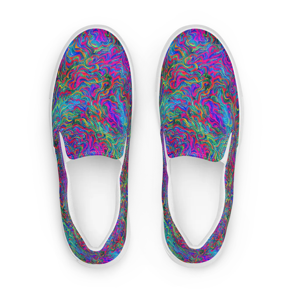 Electric Marmalade on Men's Slip-On Canvas Shoes — Front