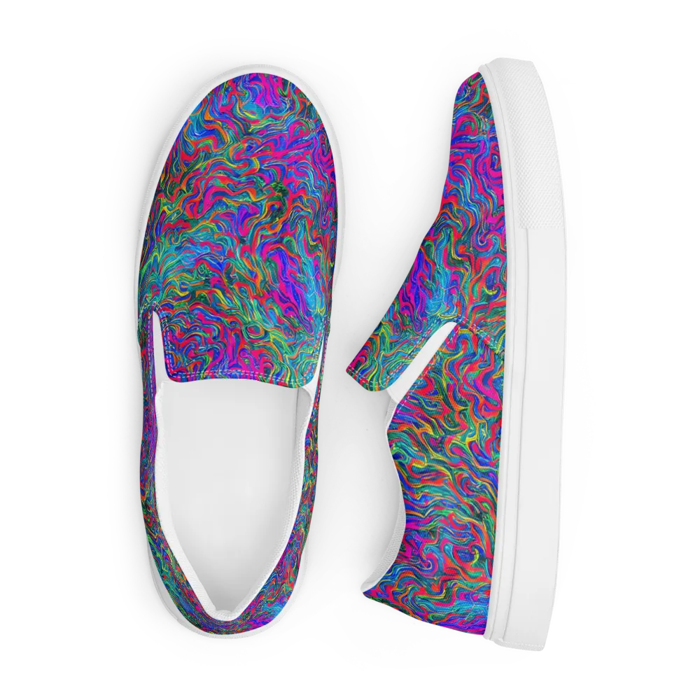 Electric Marmalade on Men's Slip-On Canvas Shoes — Front