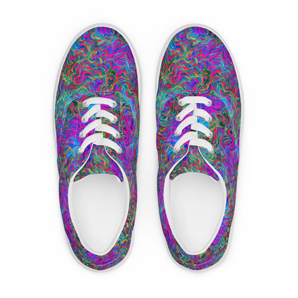 Electric Marmalade on Men's Lace-Up Canvas Shoes — Front