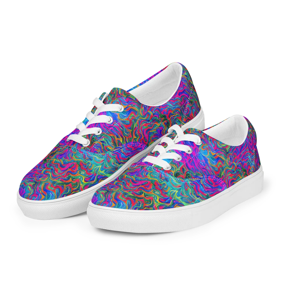 Electric Marmalade on Men's Lace-Up Canvas Shoes — Left Front