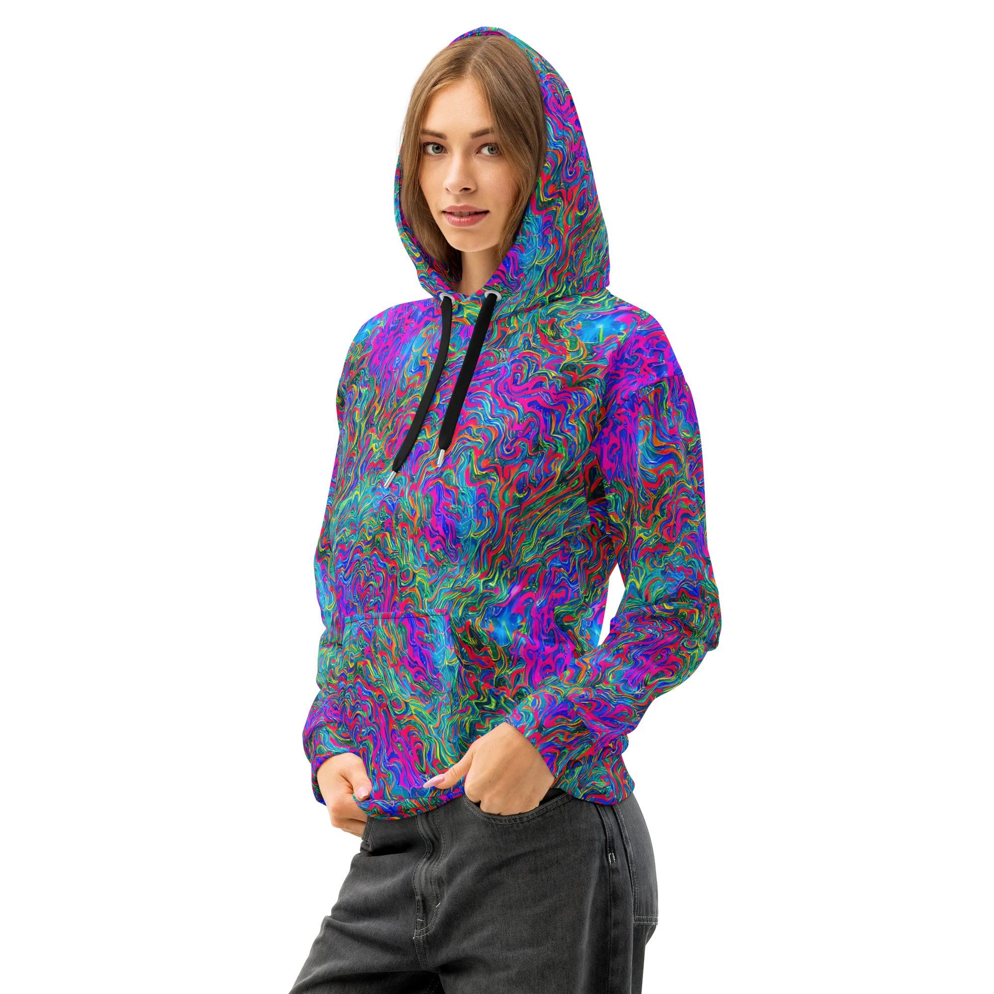 Electric Marmalade on Cotton Hoodie — Left Front