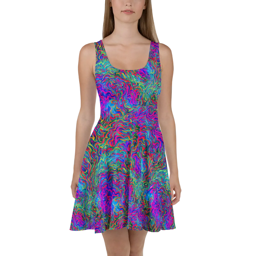 Electric Marmalade on Skater Dress — Front